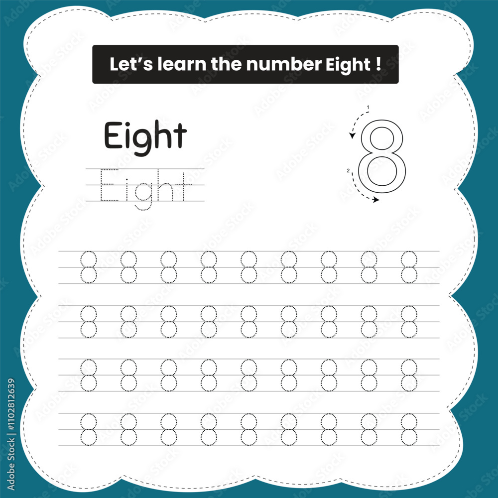 8 number tracing practice worksheet 8 number tracing practice worksheet