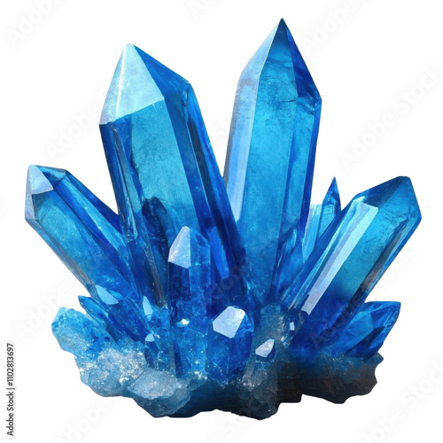 Blue Crystal Formation isolated on transparent background photo