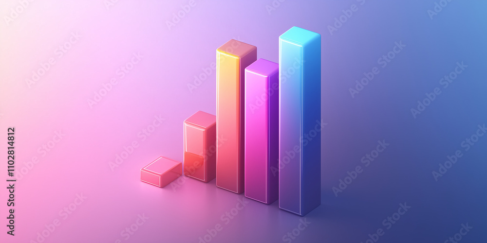 3D bar chart icon representing business growth, data analysis, or financial success. 3D bar chart icon representing business growth, data analysis, or financial success.
