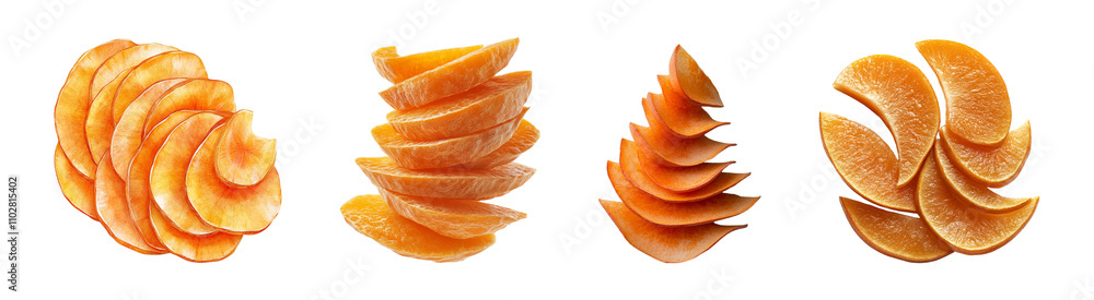 Collection of carrot slices Isolated On Transparent Background