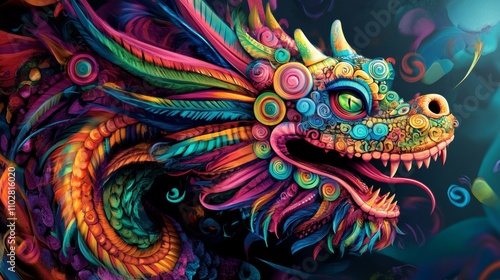 Wallpaper Mural Vibrant Colorful Fantasy Dragon Art Torontodigital.ca