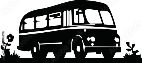 Bus icon vector illustration, bus clipart icon, Transport Silhouette Icon, Stop Station Sign for Public Transport Glyph Pictogram,