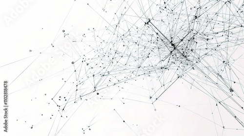 Abstract Network Connection in Gradient Background with Nodes