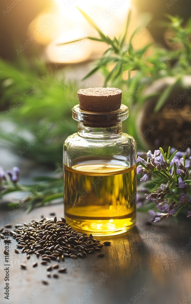 A bottle of seed oil next to healthy, healthy nails in the soft light, symbolizing benefits of using seed oil A bottle of seed oil next to healthy, healthy nails in the soft light, symbolizing benefits of using seed oil