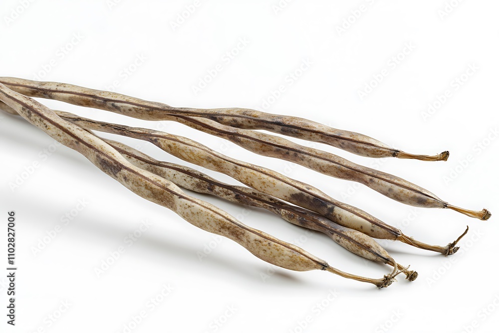 Cluster beans isolated on white background, close up Cluster beans isolated on white background, close up