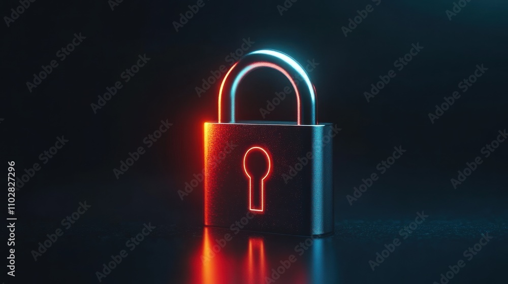 Neon Padlock:Cybersecurity and Digital Privacy Neon Padlock:Cybersecurity and Digital Privacy