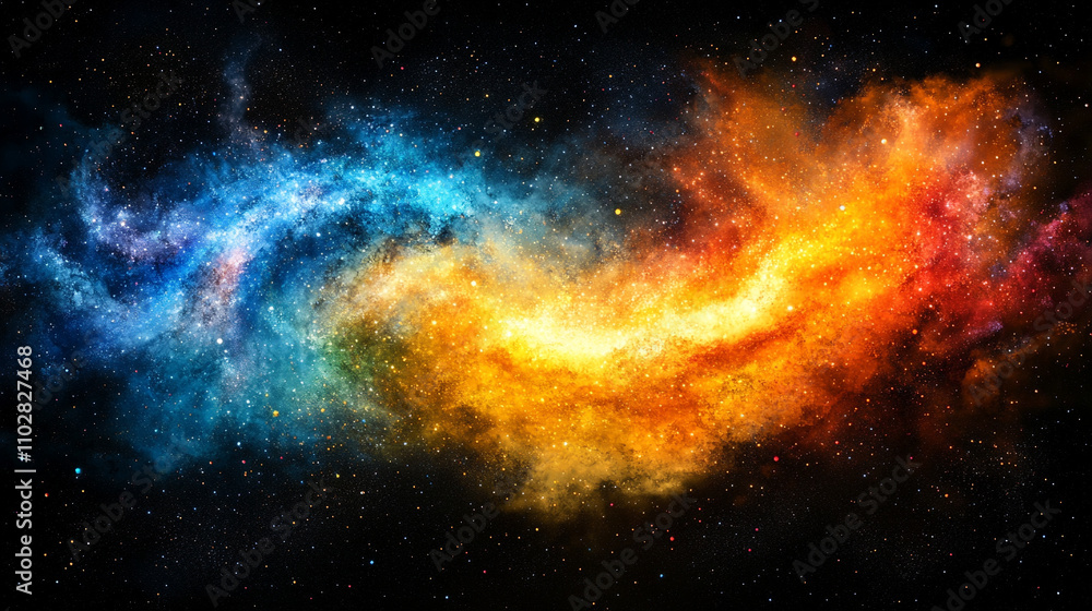 Fototapeta premium vibrant and dynamic flow of colorful particles creating an abstract, energetic visual effect representing movement, change, and creativity