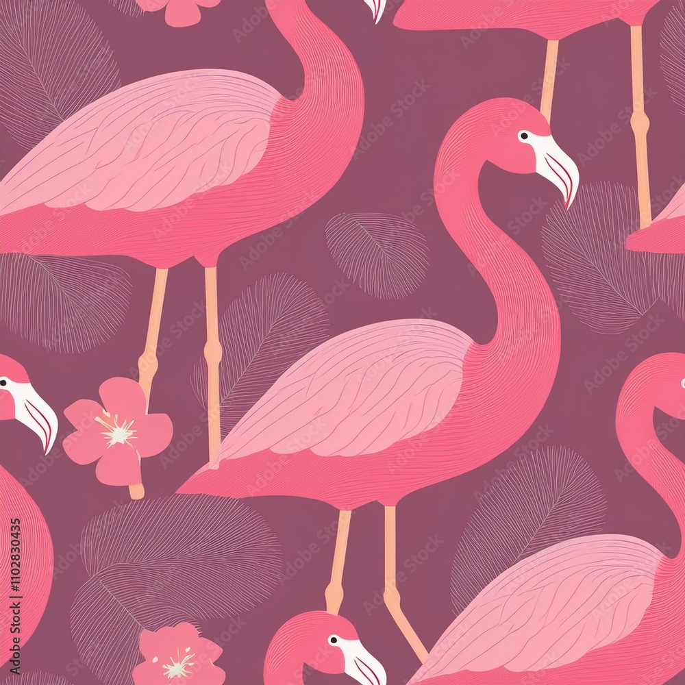 Obraz premium pink flamingos in water