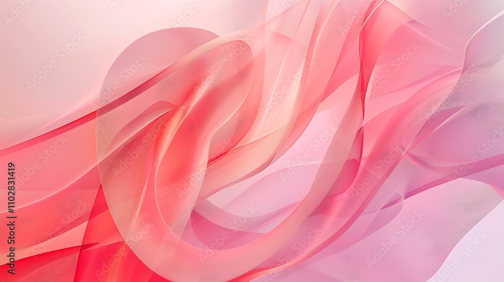 Abstract Pink and White Background with Curved Shapes Abstract Pink and White Background with Curved Shapes
