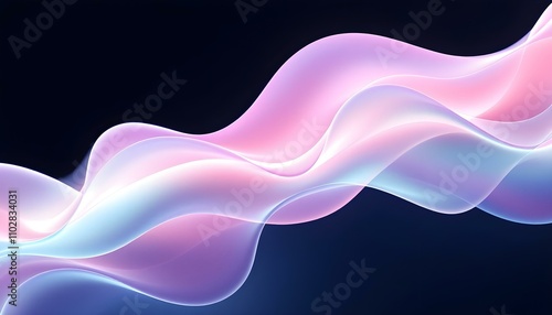 Fototapeta Naklejka Na Ścianę i Meble -  Abstract iridescent holographic liquid background technology wallpaper neon futuristic flow data digital. Abstract fluid 3d renders holographic iridescent neon curved waves in motion dark background
