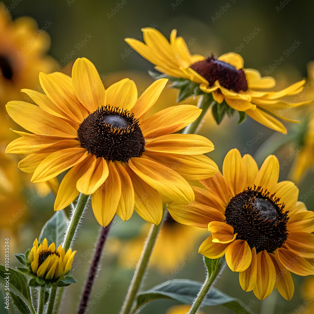 closeup shot of beautiful yellow petaled sunflower closeup shot of beautiful yellow petaled sunflower