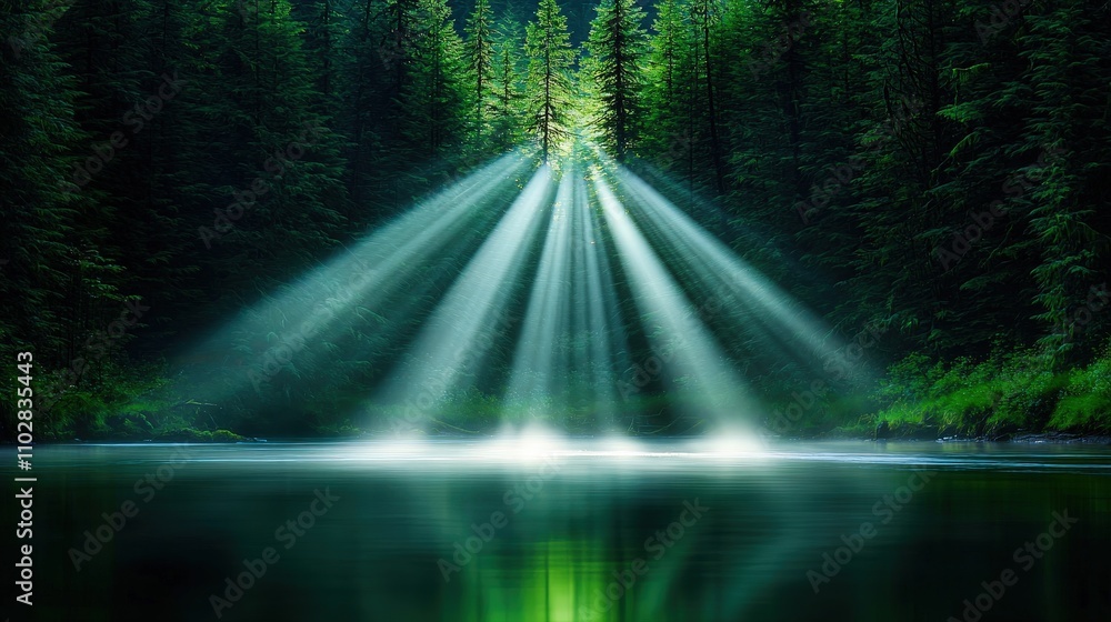 Serene Forest River Sunbeams Nature Tranquility Peaceful Landscape Photography Serene Forest River Sunbeams Nature Tranquility Peaceful Landscape Photography