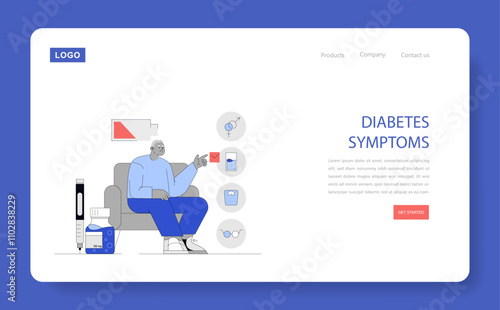 Blood Sugar Tracking. Flat Vector Illustration