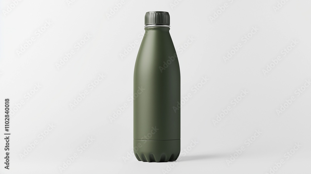 Sleek Olive Green Insulated Water Bottle Mockup Sleek Olive Green Insulated Water Bottle Mockup