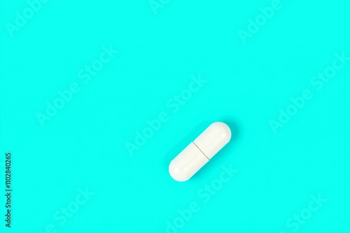 White Capsules on Blue Background.generative AI 