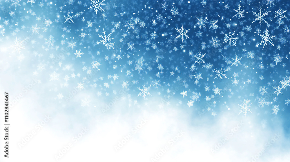Abstract christmas blue and white background winter wonderland background with snowfall and snowflakes falling from the sky
Abstract christmas blue and white background winter wonderland background with snowfall and snowflakes falling from the sky