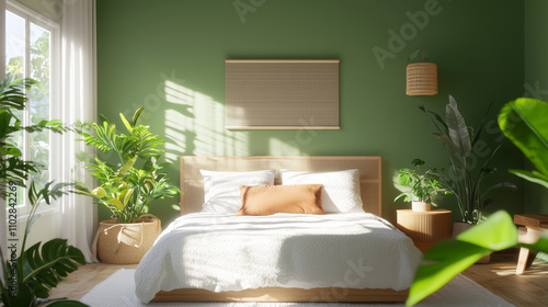Serene Green Bedroom Oasis:...