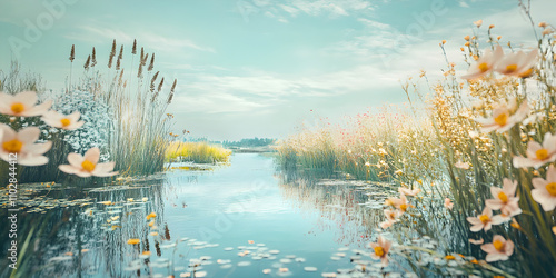 World Wetlands Day on Blurred Background photo