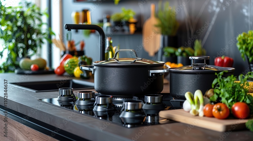 Explore a Modern Kitchen with Innovative Tools and Fresh Ingredients for Culinary Creations Explore a Modern Kitchen with Innovative Tools and Fresh Ingredients for Culinary Creations