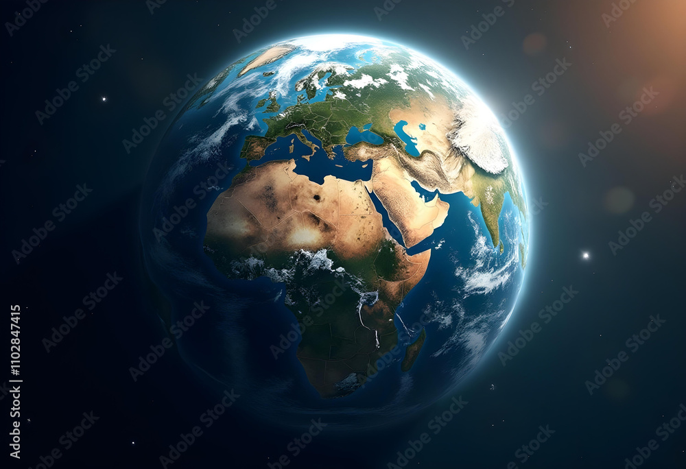 stunning view of Earth from space, showcasing continents and oceans. image captures beauty of our planet with vibrant colors and intricate details, evoking sense of wonder and connection to nature stunning view of Earth from space, showcasing continents and oceans. image captures beauty of our planet with vibrant colors and intricate details, evoking sense of wonder and connection to nature
