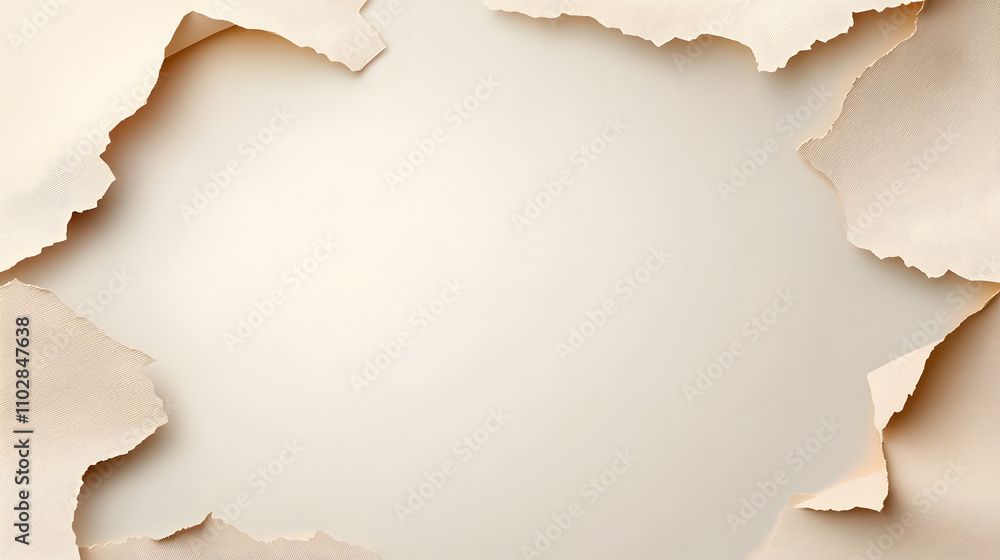 torn paper edge reveals soft gradient background, creating subtle and elegant frame. This design element adds depth and texture, perfect for creative projects torn paper edge reveals soft gradient background, creating subtle and elegant frame. This design element adds depth and texture, perfect for creative projects