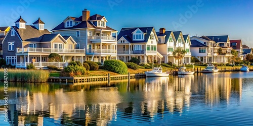 Beautiful waterfront homes overlooking the bay in Rehoboth Beach, Delaware, waterfront, homes, bay, Rehoboth Beach