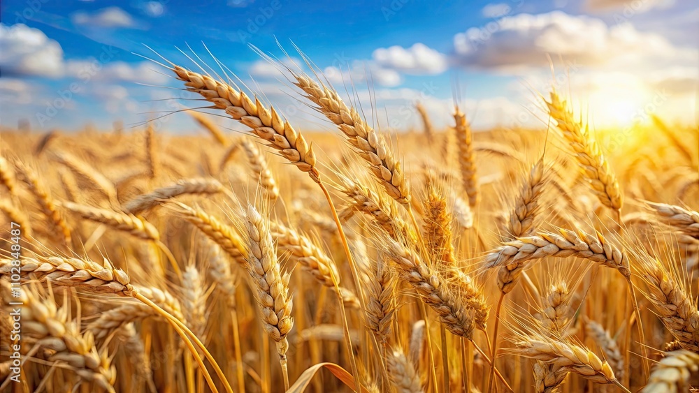 Close-up image of ears of rye in a field on a sunny summer day , rye, crop, agriculture, farming, harvest, field Close-up image of ears of rye in a field on a sunny summer day , rye, crop, agriculture, farming, harvest, field