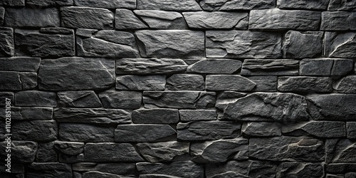 Black stone wall background with rough textured surface, stone, wall, background, texture, dark, black, rough, solid