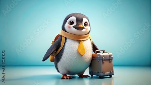 Adorable Penguin Traveler:  Vacation, Wildlife,  Animal Photography, Cute Penguin, Travel Adventure