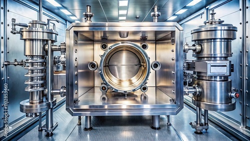 Vacuum chamber inside magnetron sputtering system , Technology, Semiconductor, Manufacturing, Industrial, Equipment