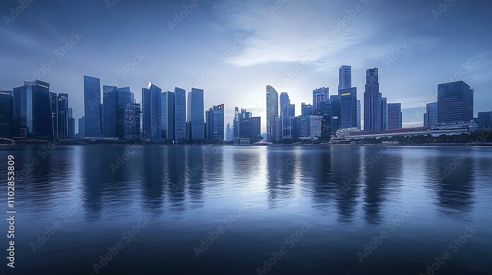 Fototapeta premium Singapore Skyline at Dawn