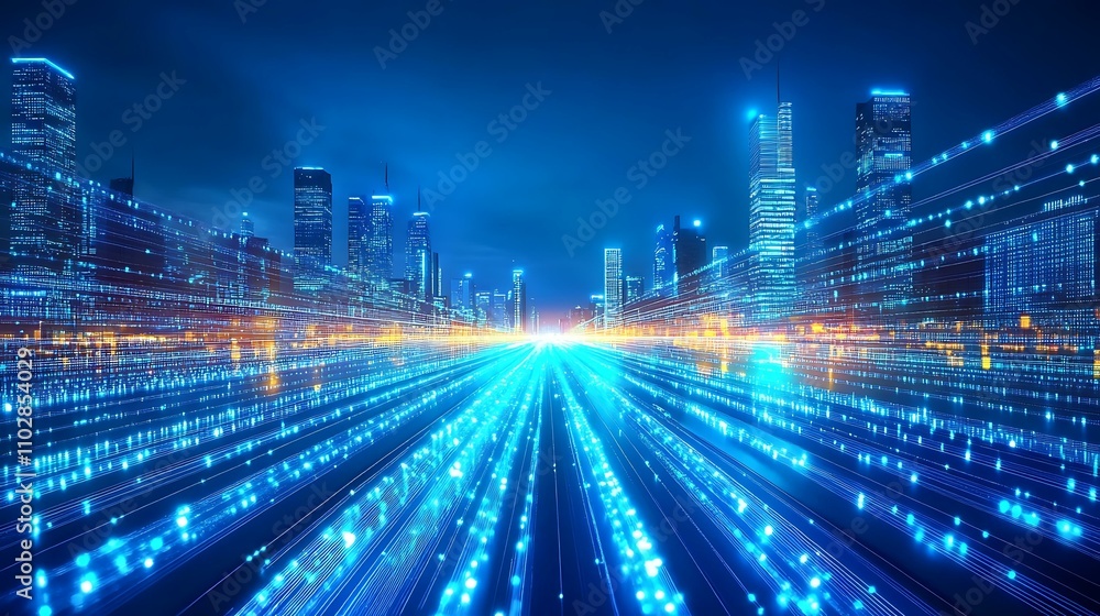 Digital Cityscape Futuristic Night view Digital Cityscape Futuristic Night view