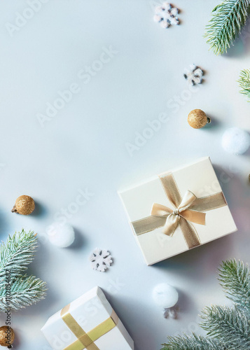 Wallpaper Mural Christmas Sale Header with Gift Boxes and Lights (generated with AI) Torontodigital.ca