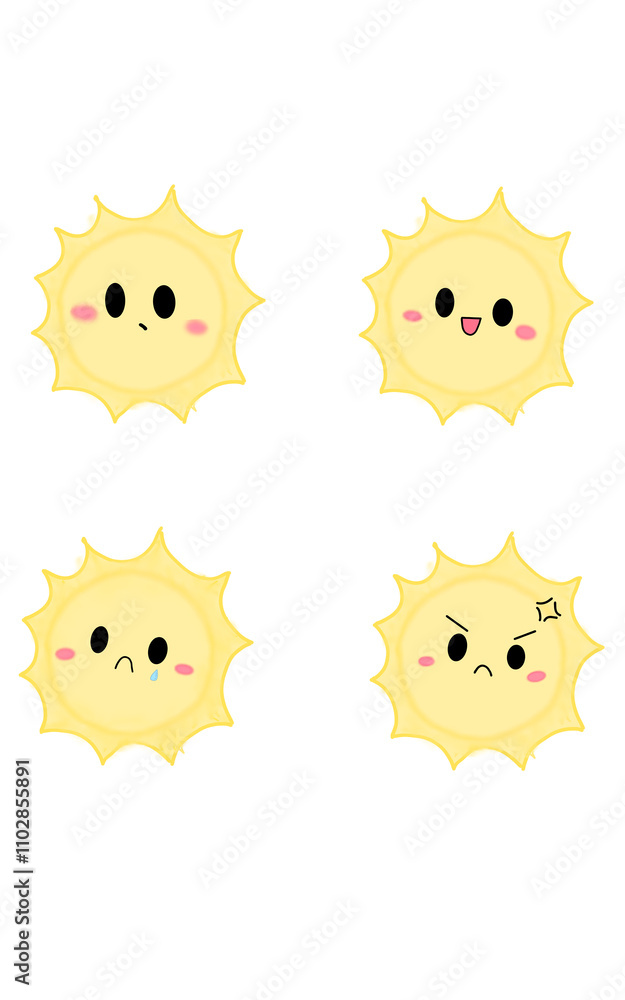 Fototapeta premium Cartoon Sun (element drawing) 
