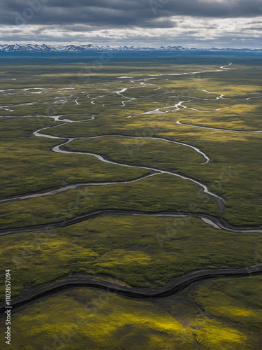 Republic of Komi tundra landscape. Coal, gas, oil and Gulag prison camps are located on this land photo