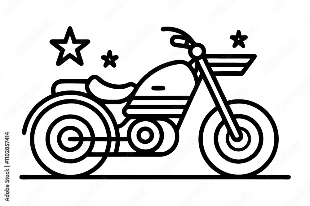 Obraz premium 4th of July Motorbike Vector T-Shirt Design Illustration – Patriotic & Unique Graphic Tee