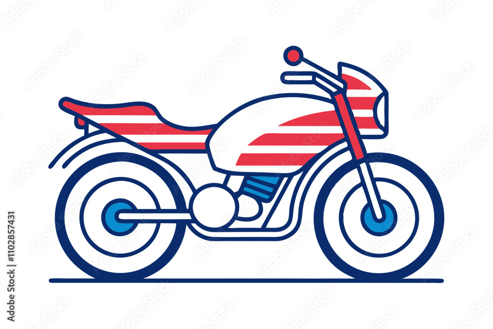 4th of July Motorbike Vector T-Shirt Design Illustration – Patriotic & Unique Graphic Tee 4th of July Motorbike Vector T-Shirt Design Illustration – Patriotic & Unique Graphic Tee