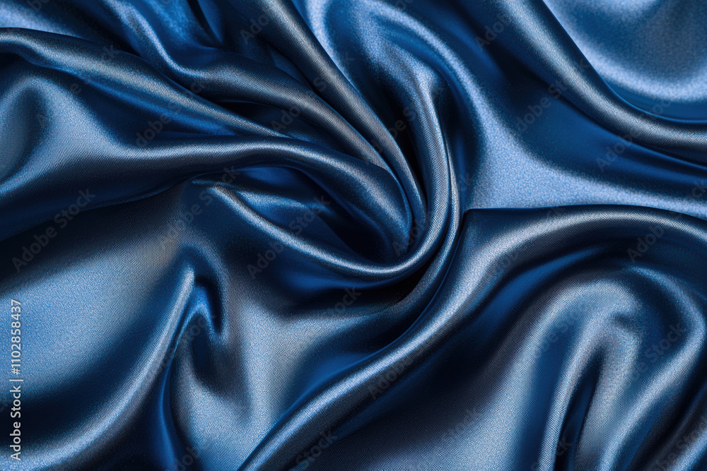 close up of shiny blue satin fabric, showcasing its smooth texture and elegant drape. rich color and sheen create luxurious feel, perfect for various design projects close up of shiny blue satin fabric, showcasing its smooth texture and elegant drape. rich color and sheen create luxurious feel, perfect for various design projects