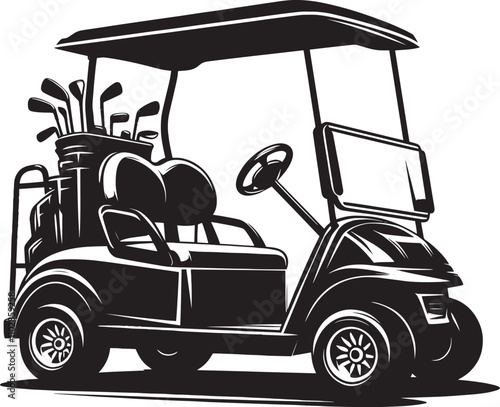 Golf cart vehicle silhouette vector illustration isolated on a white background