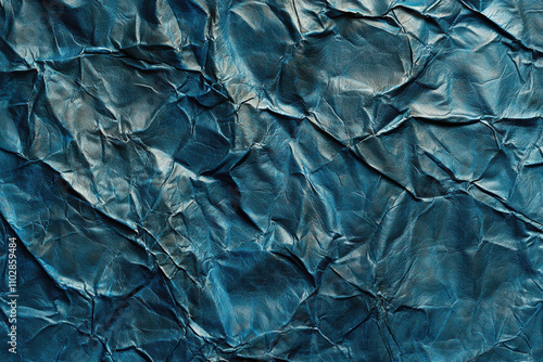 Wallpaper Mural Wrinkled blue leather texture with intricate patterns and depth. This high quality image showcases unique characteristics of leather, perfect for design projects Torontodigital.ca
