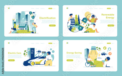 Electrification. Flat Vector Illustration