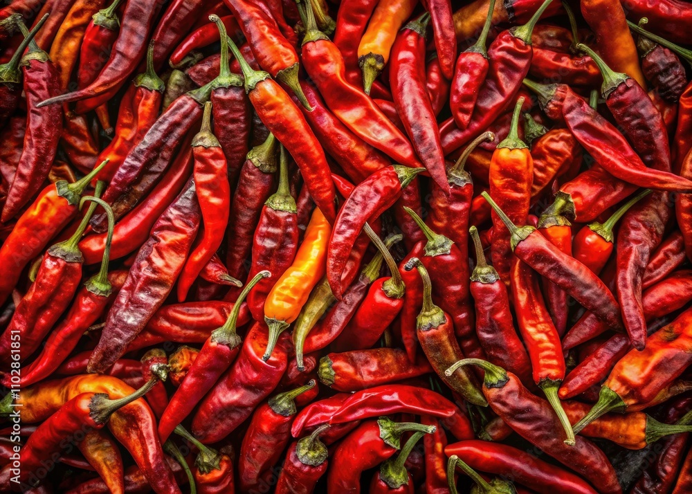 Dried Red Chili Pepper Background, Spicy Food Photography, Culinary Still Life, Red Chili Peppers Texture Dried Red Chili Pepper Background, Spicy Food Photography, Culinary Still Life, Red Chili Peppers Texture