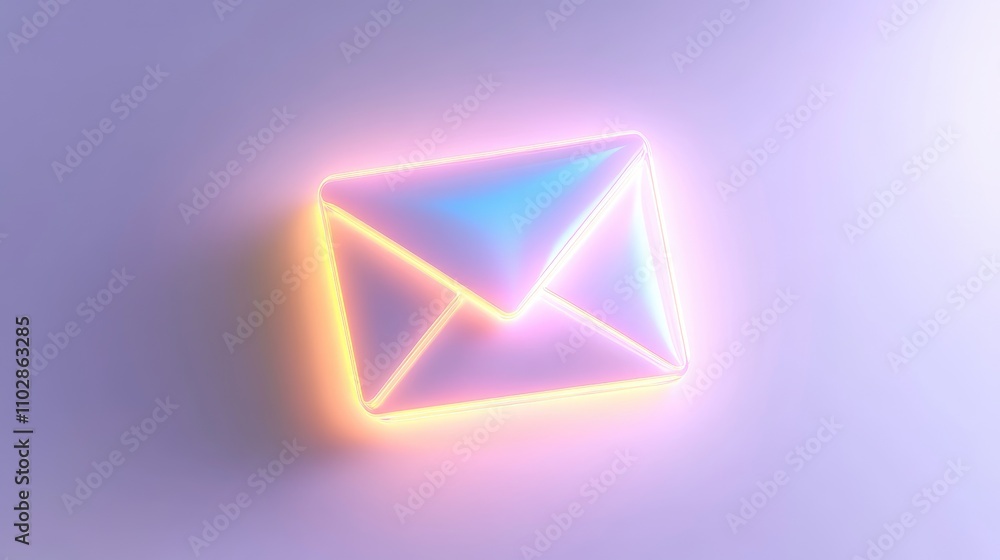 Modern Neon Envelope Design, Abstract Digital Artwork, Email Concept, Bright Colors, Futuristic Style, Creative Communication Symbol, Light Effects, Contemporary Graphic Modern Neon Envelope Design, Abstract Digital Artwork, Email Concept, Bright Colors, Futuristic Style, Creative Communication Symbol, Light Effects, Contemporary Graphic