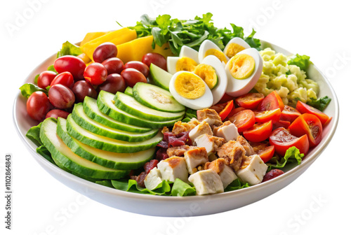 Cobb salad packed with protein and vibrant flavors photo