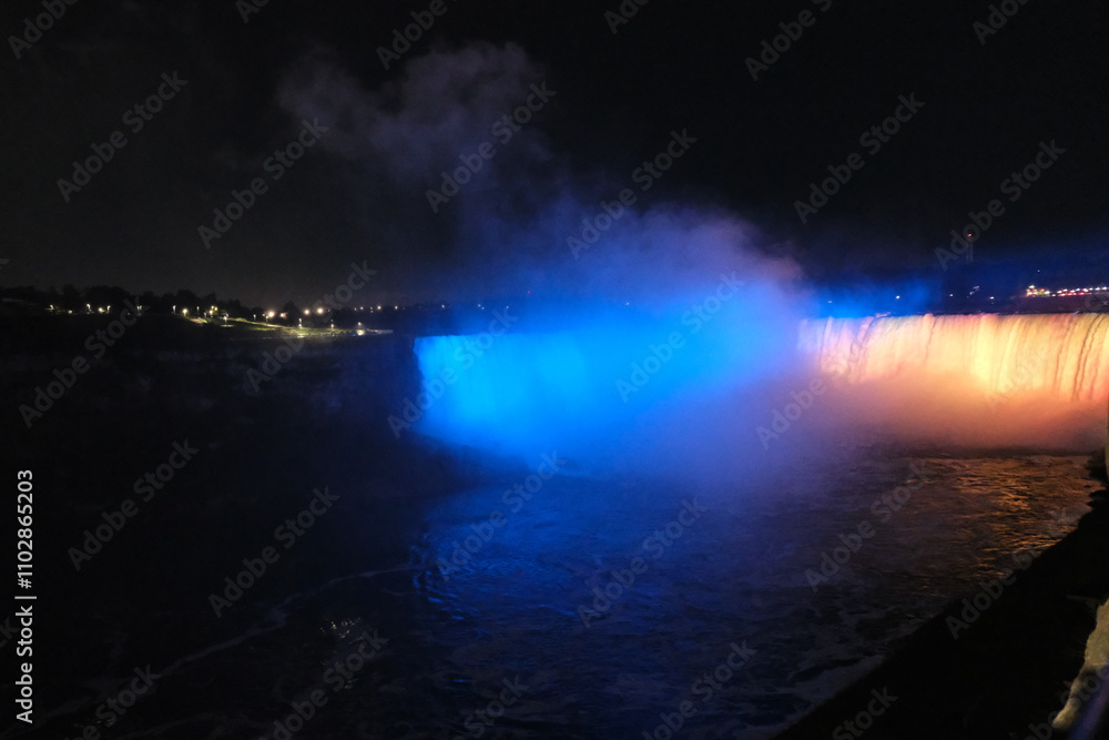 Niagara Falls - Bridal Veil & Horseshoe Falls Night Lights