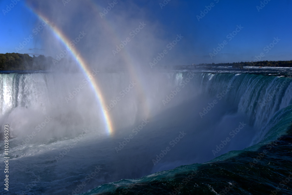 Fototapeta premium Niagara Falls - Bridal Veil & Horseshoe Falls Rainbow