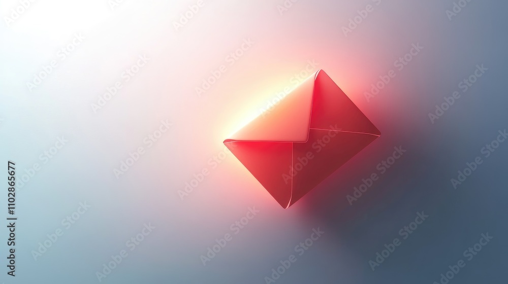 Stylish and Minimalistic Red Envelope with a Soft Glow on a Light Background for Use in Modern Communication and Digital Marketing Visuals Stylish and Minimalistic Red Envelope with a Soft Glow on a Light Background for Use in Modern Communication and Digital Marketing Visuals