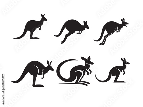 Kangaroo silhouette vector 