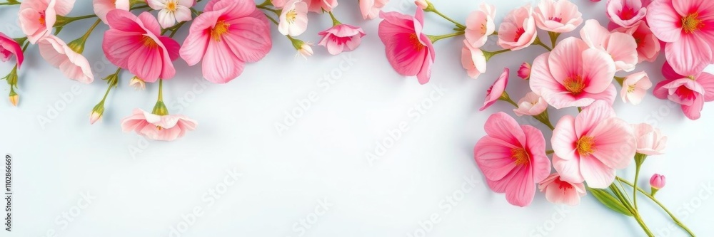 A charming blue frame adorned with delicate pink flowers surrounding a heart-shaped centerpiece, border, floral design A charming blue frame adorned with delicate pink flowers surrounding a heart-shaped centerpiece, border, floral design