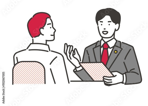 弁護士に相談する人のベクターイラスト photo